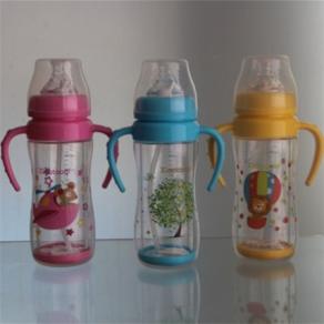 200ml wide neck glass bottle with PP cover baby bottle