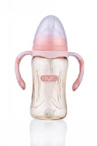 300ml Wide neck PPSU bottle with two color handles  96.4g