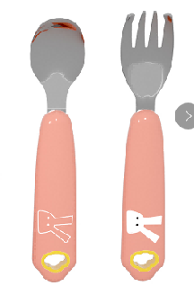 baby  stainless still  spoon and fork  set                                            Materia:PP,...