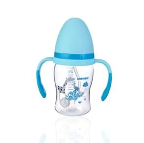 180ml Tritan wide neck bottle with two color handles