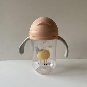 300ml Extra wide neck penguine shape PP sippy cup