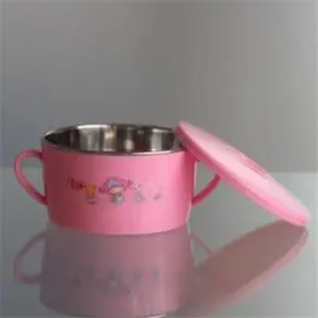 304 stainless steel baby feeding bowl with lid 1