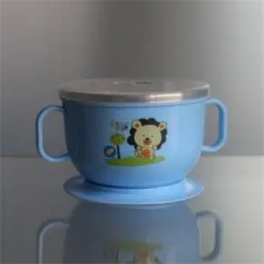 baby stainless steel suction bowl with lid 1