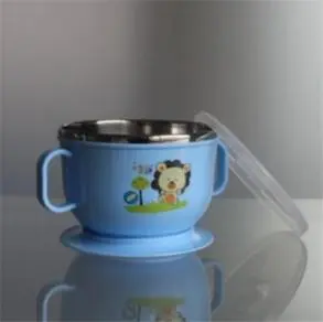 baby stainless steel suction bowl with lid 2