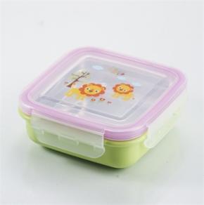 Square stainless steel lunch box in preservation