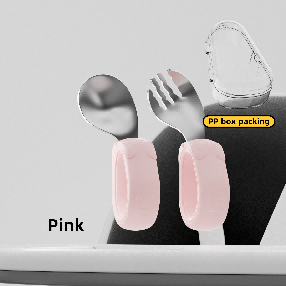 304 Stainless Steel baby feeding spoon and fork 2pcs pack