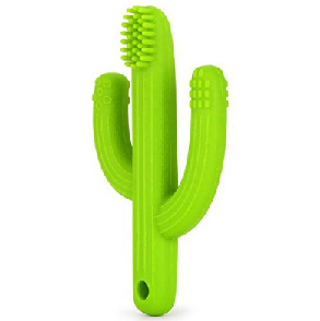 Cactus Shape Silicone Teether Toothbrush 2 in 1